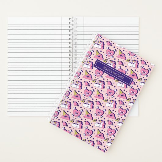 Cute Anti-Valentin Day Unicorn Love Pattern Notitieboek (Binnen)