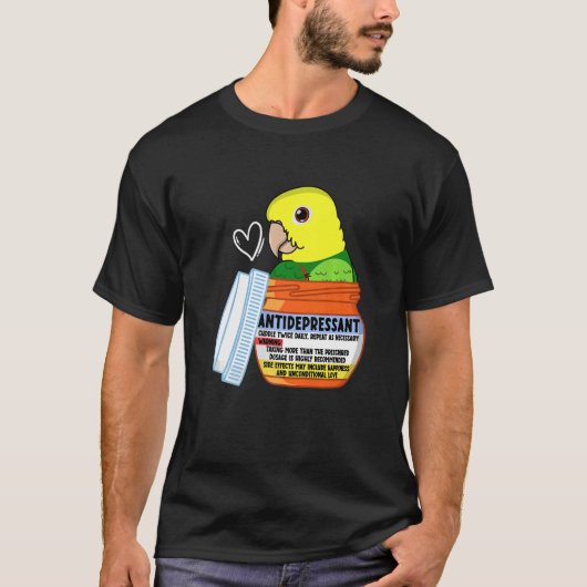 Cute Antidepressant Parrot I Dubbelgeel T-shirt (Voorkant)