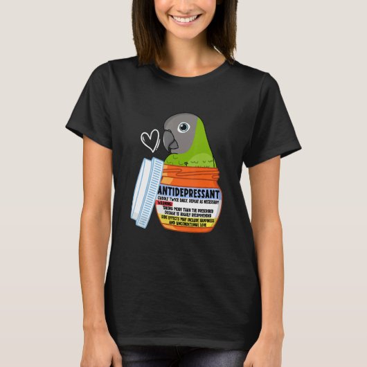 Cute Antidepressant Parrot I Dusky-headed Conure T-shirt (Voorkant)