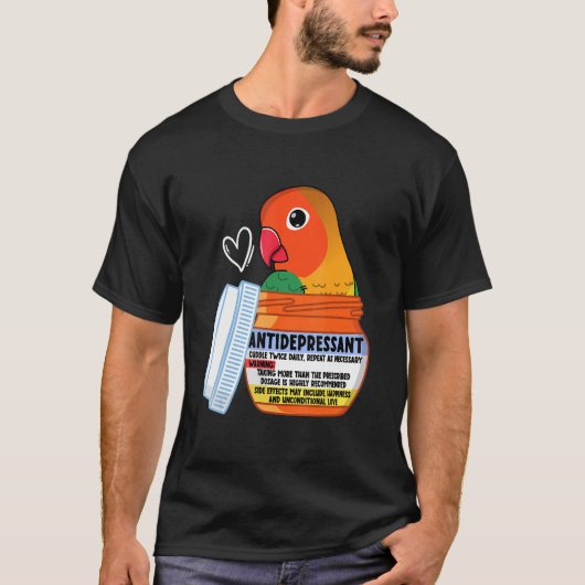 Cute antidepressant Parrot I Fischers Lovebird T-shirt (Voorkant)