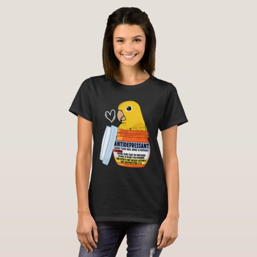 Cute antidepressant Parrot I Golden Conure T-shirt (Voorkant volledig)