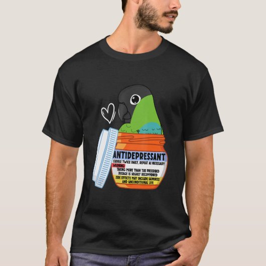 Cute antidepressant Parrot I Nanday Conure T-shirt (Voorkant)