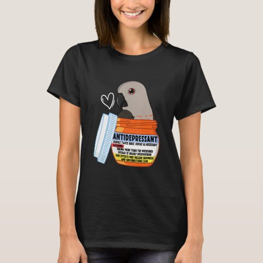 Cute Antidepressant Parrot I Red bellied Parrot T-shirt (Voorkant)