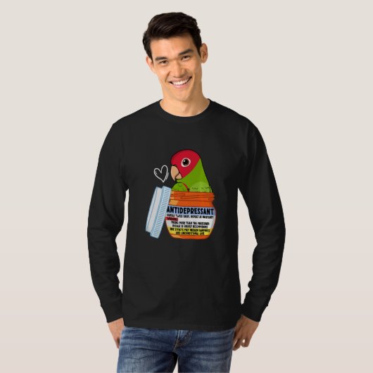 Cute Antidepressant Parrot I Red masked Conure T-shirt (Voorkant volledig)