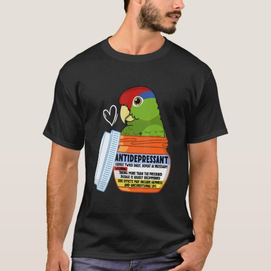 Cute Antidepressant Parrot I Rode Mexicaanse Am T-shirt (Voorkant)