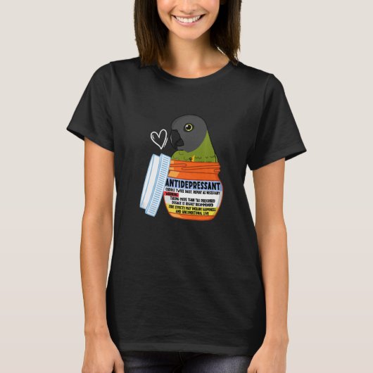 Cute Antidepressant Parrot I Senegal Parrot Premiu T-shirt (Voorkant)