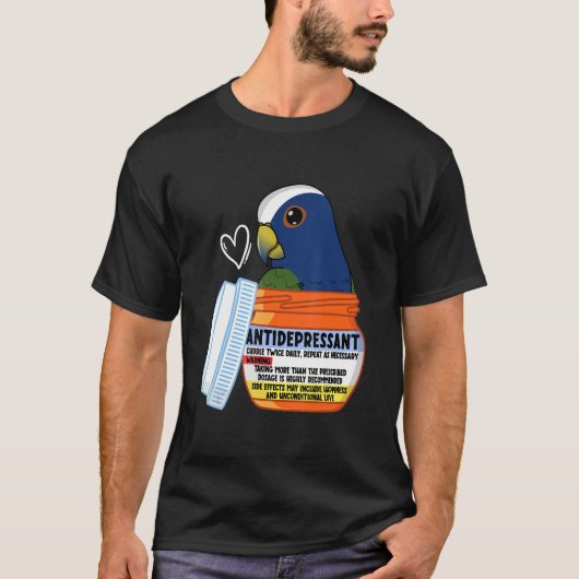 Cute Antidepressant Parrot I White capped Pionus T-shirt (Voorkant)