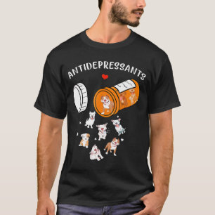 Cute antidepressiva met Pitbull Dog - Nieuw T-shirt
