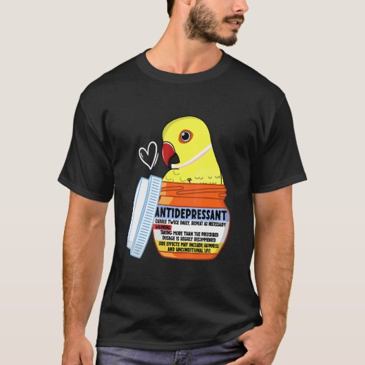 Cute antidepressiva Parrot I Geel Indische ringnec T-shirt (Voorkant)