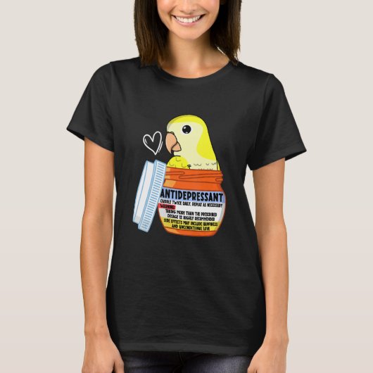 Cute antidepressiva Parrot I Yellow Monk Paraket T-shirt (Voorkant)