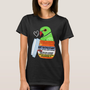 Cute antidepressivant Parrot I Green Indirohals T-shirt