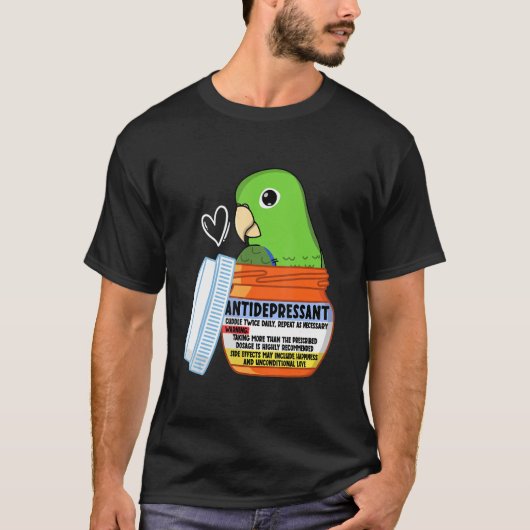 Cute antidepressivant Parrot I Green Parrotlet T-shirt (Voorkant)