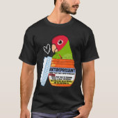 Cute antidepressivant Parrot I Red Maskast Conure T-shirt (Voorkant)