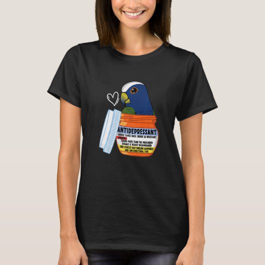 Cute antidepressivum parrot I White capped Pionus T-shirt (Voorkant)