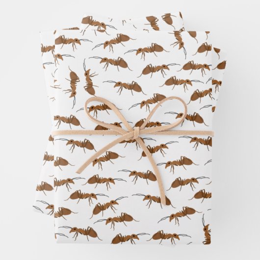 Cute Ants Pattern Inpakpapier Vel (In situ)