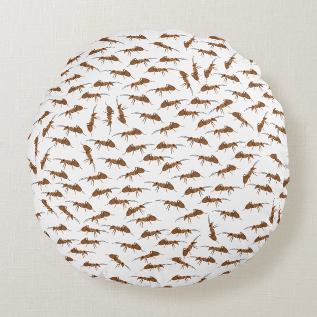 Cute Ants Pattern Rond Kussen (Voorkant)