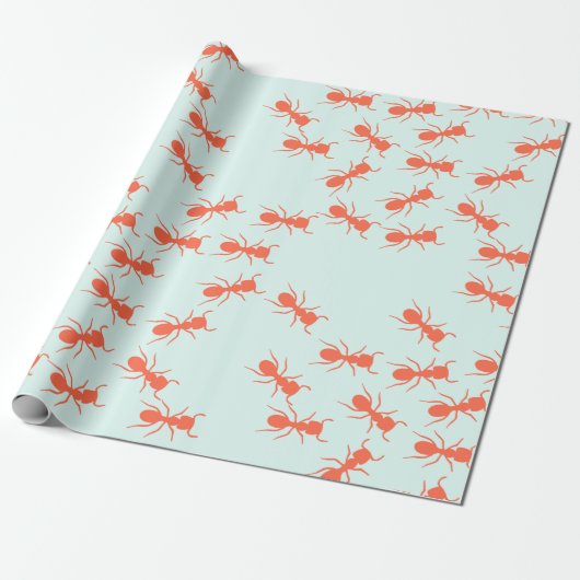 Cute Ants Wrapping Paper Cadeaupapier (Uitgerold)