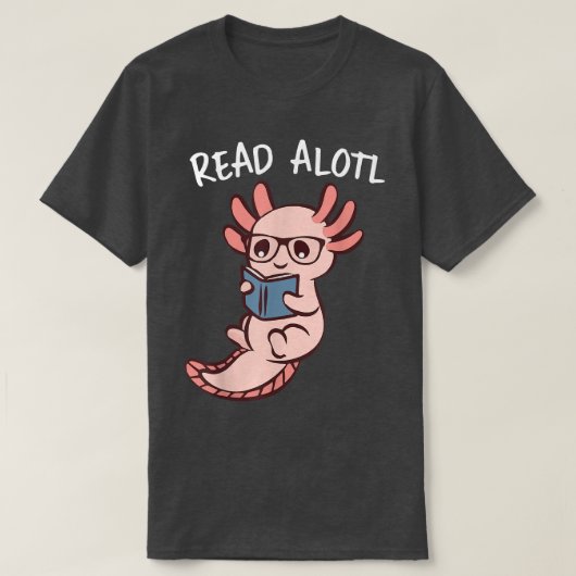 Cute Aolotl Reading Book, Read Alotl Books Aolotl T-shirt (Design voorkant)