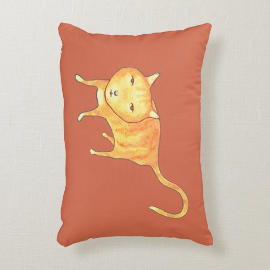 Cute Apathetic Orange Cat Accent Kussen (Voorkant(Verticaal))