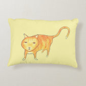Cute Apathetic Orange Cat Accent Kussen (Achterkant)