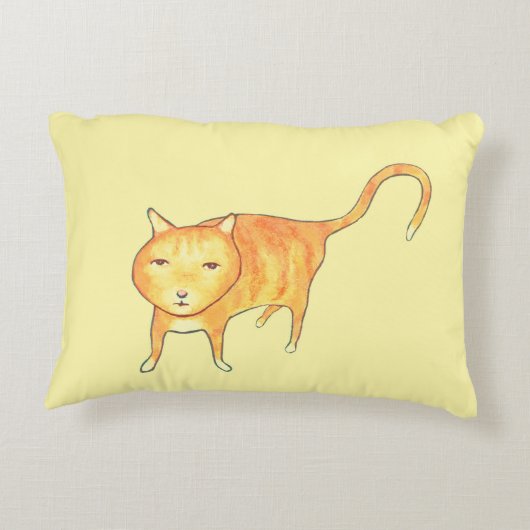 Cute Apathetic Orange Cat Accent Kussen (Achterkant)