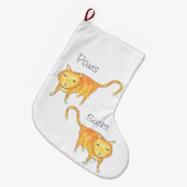 Cute Apathetic Orange Cat Grote Kerstsok (Voorkant (Hangend))
