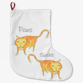 Cute Apathetic Orange Cat Grote Kerstsok (Voorkant)