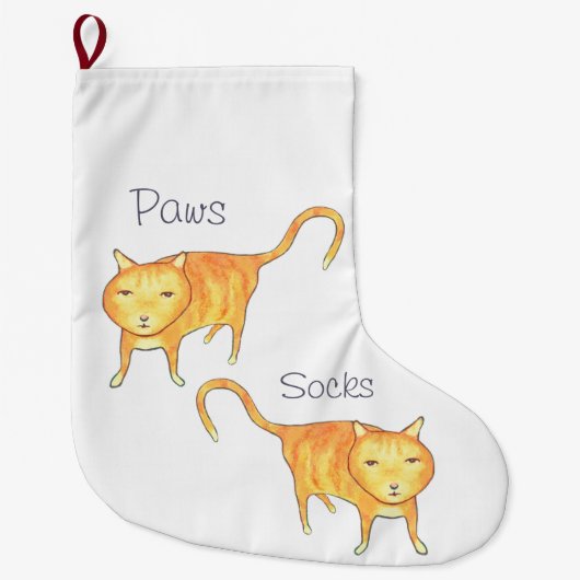 Cute Apathetic Orange Cat Grote Kerstsok (Voorkant)