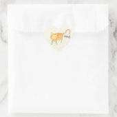 Cute Apathetic Orange Cat Hart Sticker (Tas)
