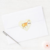 Cute Apathetic Orange Cat Hart Sticker (Envelop)