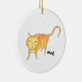 Cute Apathetic Orange Cat Keramisch Ornament (Rechts)