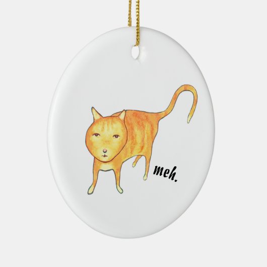 Cute Apathetic Orange Cat Keramisch Ornament (Rechts)