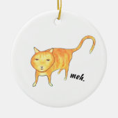 Cute Apathetic Orange Cat Keramisch Ornament (Voorkant)