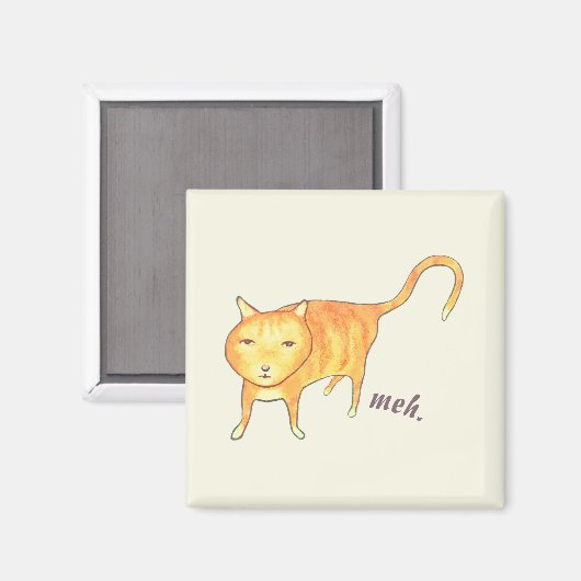 Cute Apathetic Orange Cat Magneet (Voorkant / Achterkant)