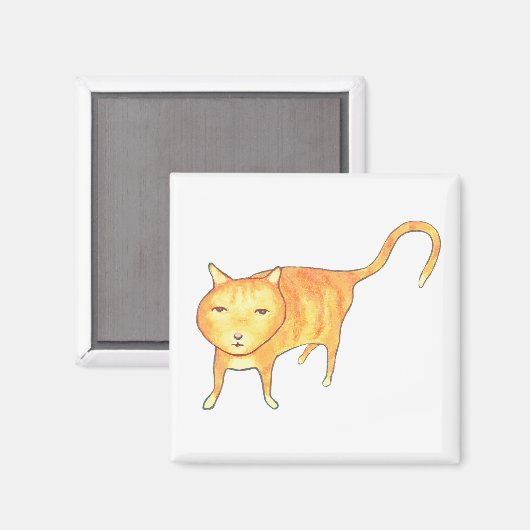 Cute Apathetic Orange Cat Magneet (Voorkant / Achterkant)