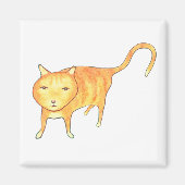 Cute Apathetic Orange Cat Magneet (Voorkant)