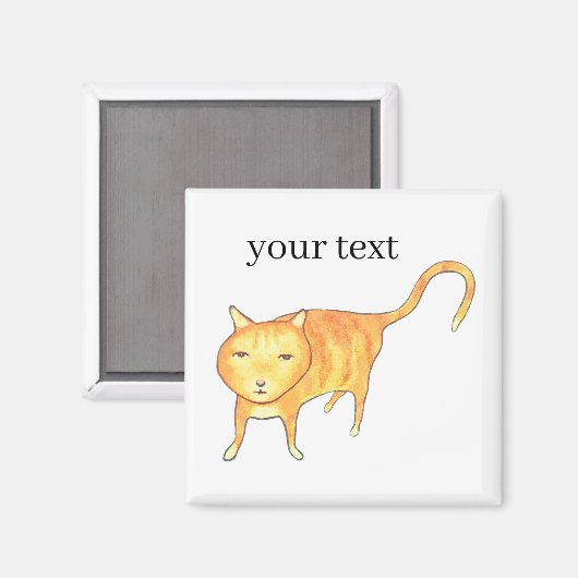 Cute Apathetic Orange Cat Magneet (Voorkant / Achterkant)
