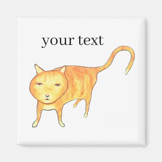 Cute Apathetic Orange Cat Magneet (Voorkant)