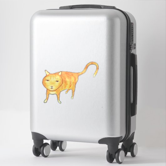 Cute Apathetic Orange Cat Sticker (Koffer)