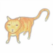 Cute Apathetic Orange Cat Sticker (Voorkant)