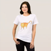 Cute Apathetic Orange Cat Tri-Blend Shirt (Voorkant volledig)