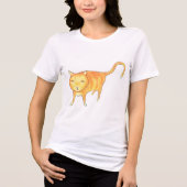 Cute Apathetic Orange Cat Tri-Blend Shirt (Voorkant)