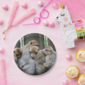 Cute Ape Family Group Hug Photography Papieren Bordje (Feest)