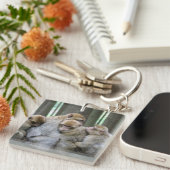 Cute Ape Family Group Hug Photography Sleutelhanger (Voorkant Rechts)