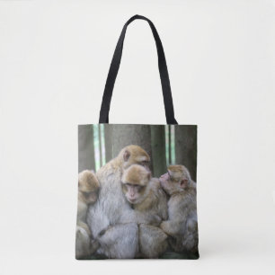 Cute Ape Family Group Hug Photography Tote Bag