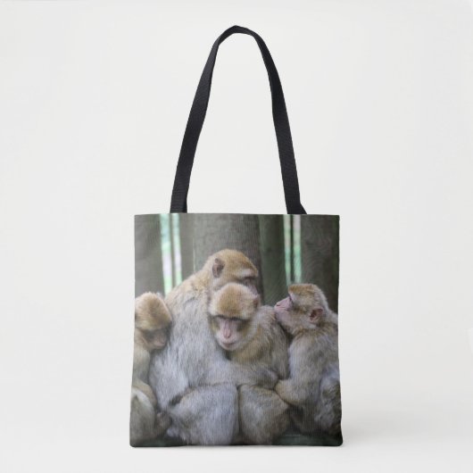 Cute Ape Family Group Hug Photography Tote Bag (Voorkant)