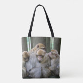 Cute Ape Family Group Hug Photography Tote Bag (Achterkant)