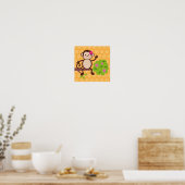 Cute Apenkinderkamer Muur Kunst Prints Meisjes (Keuken)