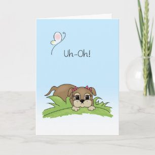 Cute Apology Card Big Brown Puppy Dog Eyes Kaart