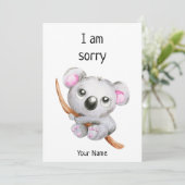 Cute apology/I-sorry/Forgave me coala-naamkaart Kaart (Staand voorkant)